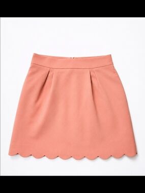 LOFT Coral Scalloped A-Line Skirt